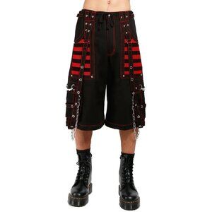 Gothic Bondage Skater Gothic Punk Rocker Cyber Steampunk Electro Shorts Red